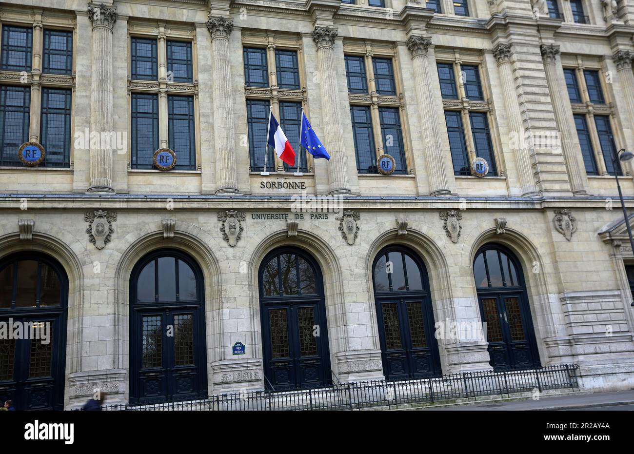 Die Vorderseite der Sorbonne - Paris, Frankreich Stockfoto