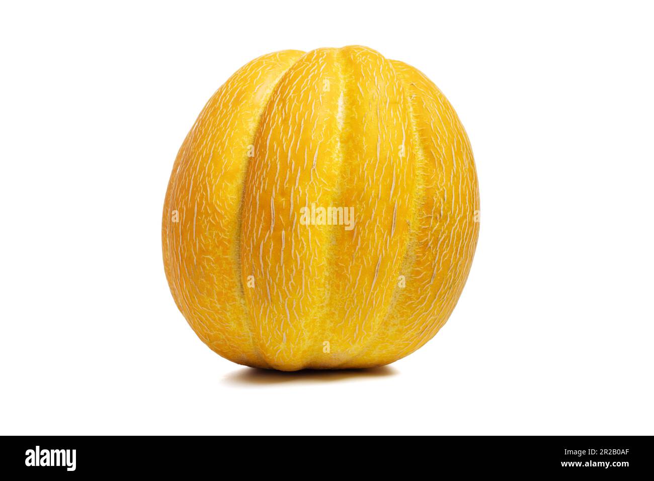 Gelbe Melone isoliert auf weißem Hintergrund. Gelbe Melone oder Melone Stockfoto