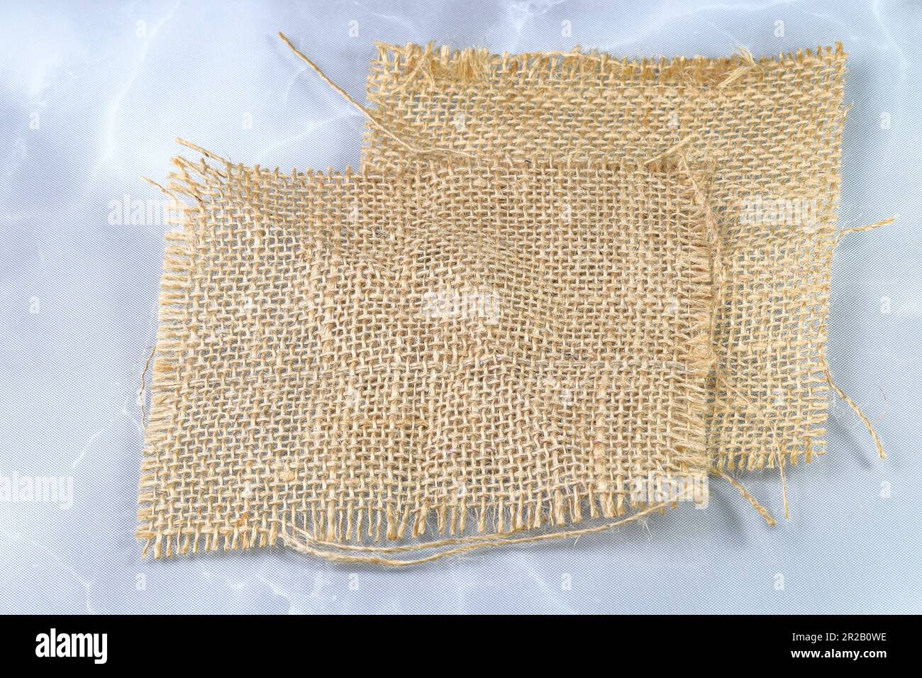 Braune, grobe Sacktextur, Hintergrund, Sacktextur. Stockfoto