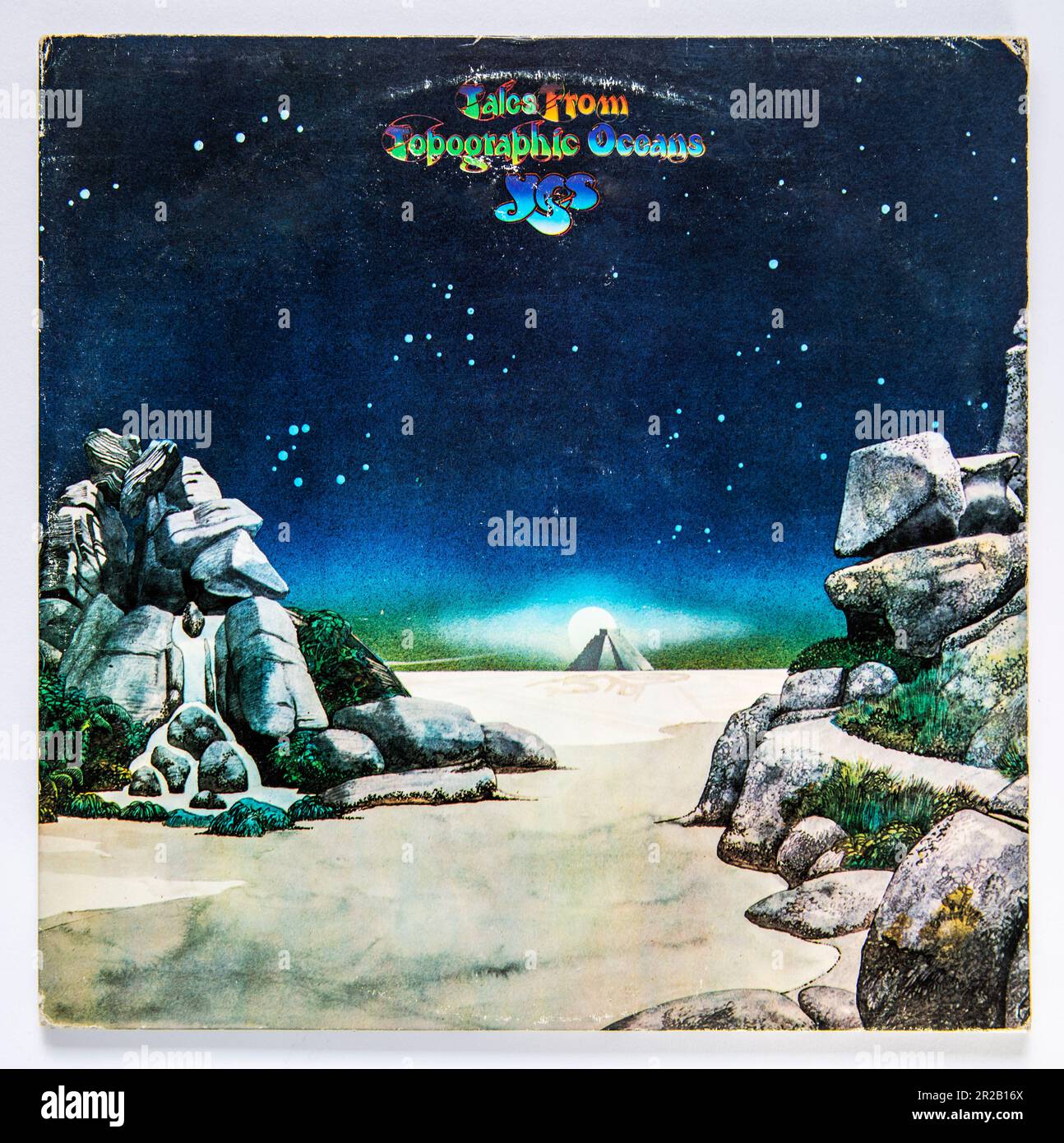 LP Cover of Tales vom topographischen Oceans, dem sechsten Studioalbum der Progressive Rock Band YES, das 1973 veröffentlicht wurde Stockfoto
