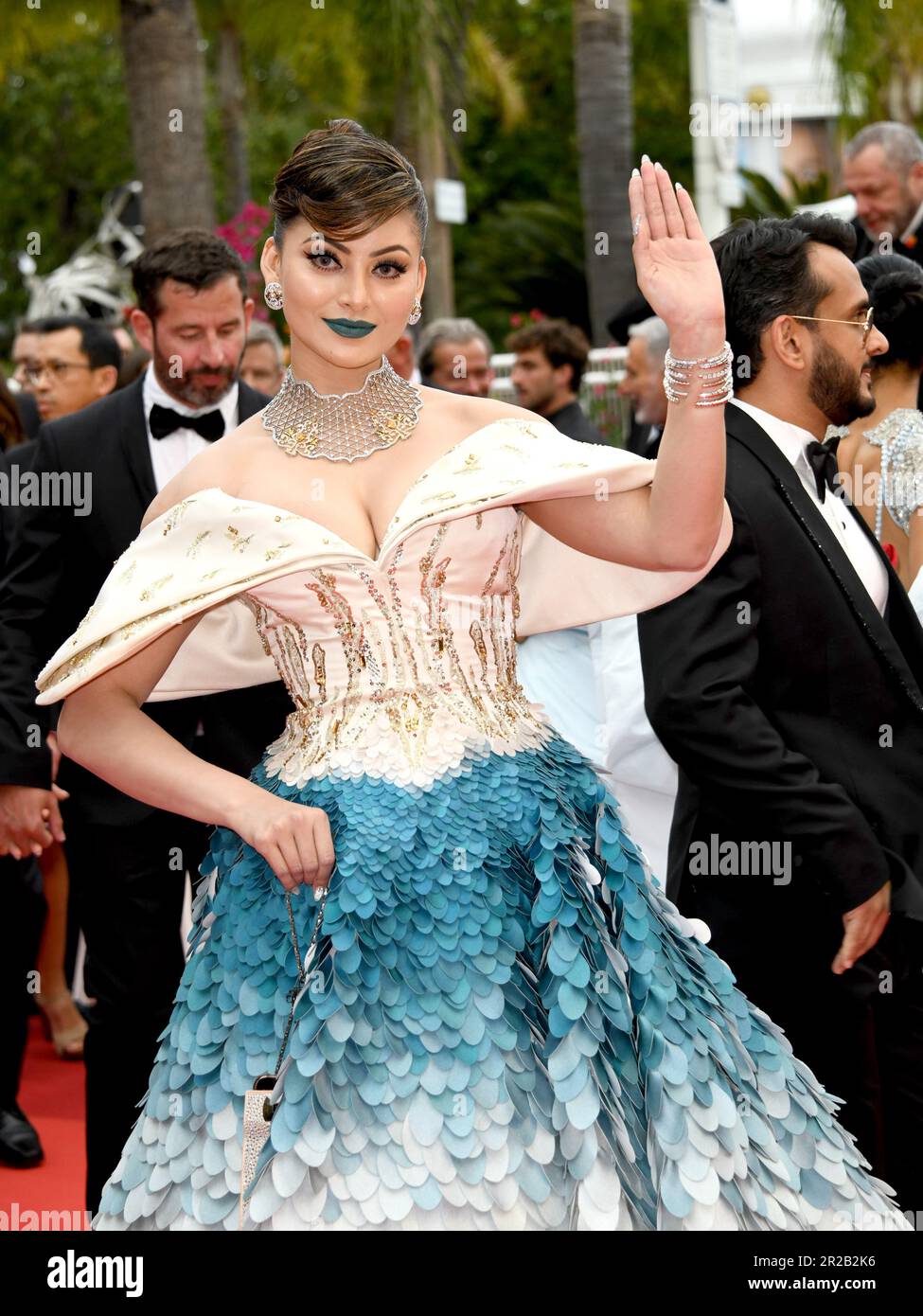 Cannes, Frankreich. 18. Mai 2023. 76. Cannes Film Festival 2023, Abend 3 - Red Carpet "Indiana Jones and the Dial of Destiny" auf dem Foto Urvashi Rautela Credit: Independent Photo Agency/Alamy Live News Stockfoto