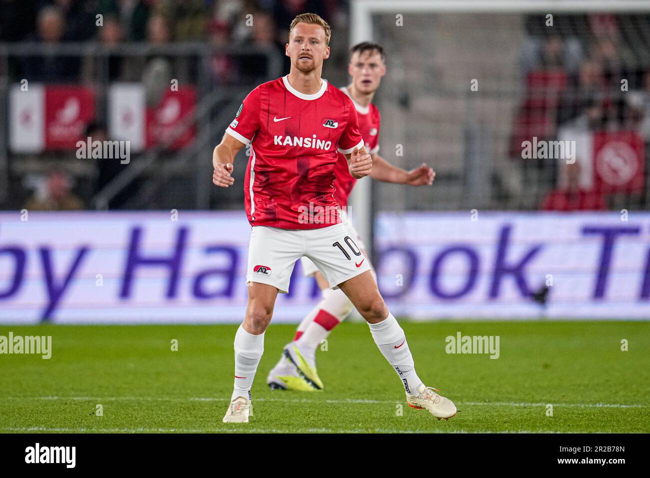 Alkmaar, Niederlande. 18. Mai 2023. ALKMAAR, NIEDERLANDE - MAI 18: Dani de Wit von AZ Alkmaar während des Halbfinalspiels der UEFA Europa Conference League Second Leg zwischen AZ und West Ham United im AFAS-Stadion am 18. Mai 2023 in Alkmaar, Niederlande (Foto von Patrick Goosen/Orange Pictures). Kredit: Orange Pics BV/Alamy Live News Stockfoto