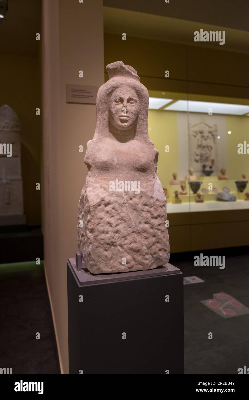 Hecate, die drei-Figuren-Göttin, hellenistische Zeit, Krannon, Griechenland. Diachronisches Museum von Larissa, Griechenland Stockfoto