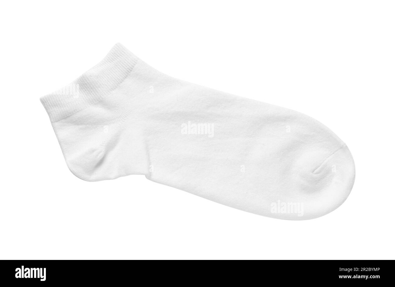 Eine Socke isoliert auf weiß, Draufsicht Stockfoto