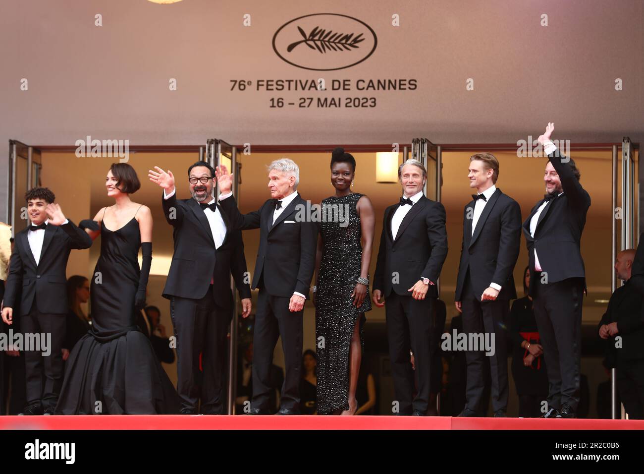 18. Mai 2023, Cannes, Cote d'Azur, Frankreich: Besetzung und Crew von HARRISON FORD nehmen an der Vorführung von „Indiana Jones and the Dial of Destiny“ während des 76. Jährlichen Filmfestivals in Cannes am 17. Mai 2023 im Palais des Festivals in Cannes, Frankreich Teil (Bild: © Mickael Chavet/ZUMA Press Wire) NUR REDAKTIONELLE VERWENDUNG! Nicht für den kommerziellen GEBRAUCH! Stockfoto