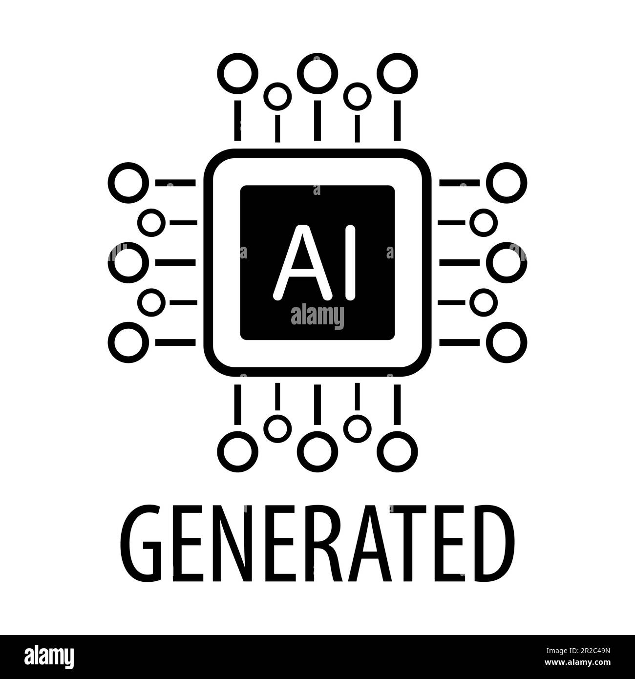 Künstliche Intelligenz generiertes Symbol Vektor KI-Zeichen für Grafikdesign, Logo, Website, soziale Medien, mobile App, Darstellung der Benutzeroberfläche. Stock Vektor
