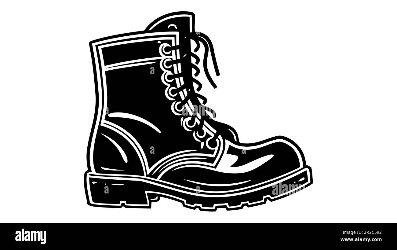 Boot-Symbol. Symbol für Wanderschuhe. Vektorgrafik. Schwarzes Schuhsymbol  auf weißem Hintergrund Stock-Vektorgrafik - Alamy