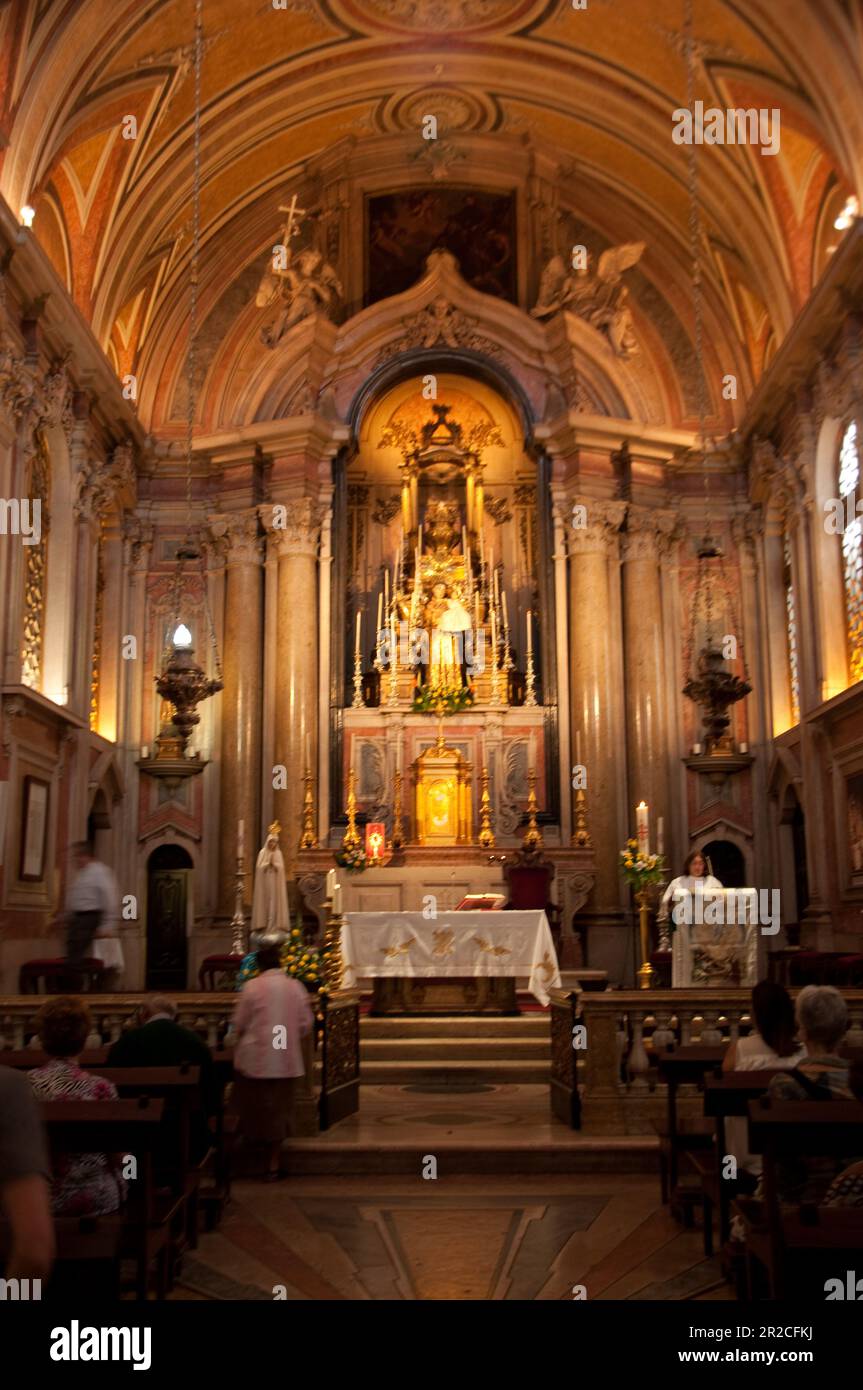 Altar, Kirche des Heiligen Antonius, Schutzpatron von Lissabon, Lissabon, Portugal Stockfoto
