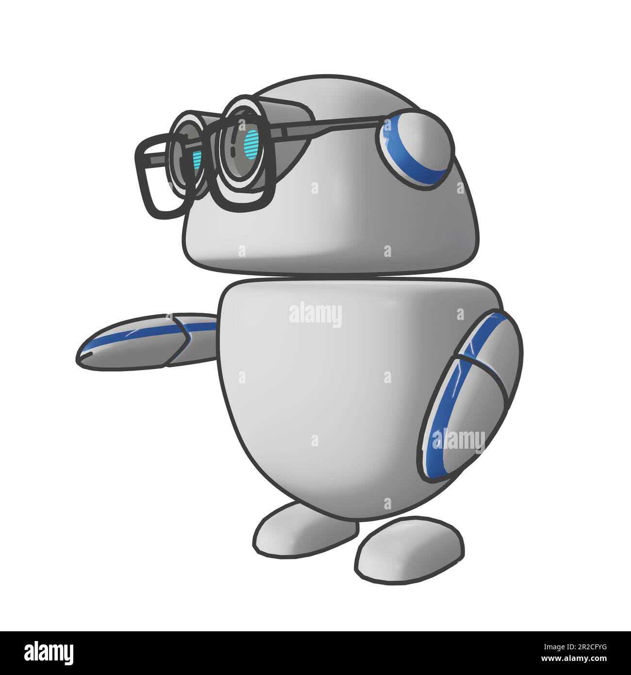 Niedlicher, konversativer AI-Copilot, 3D-Rendering Stockfoto