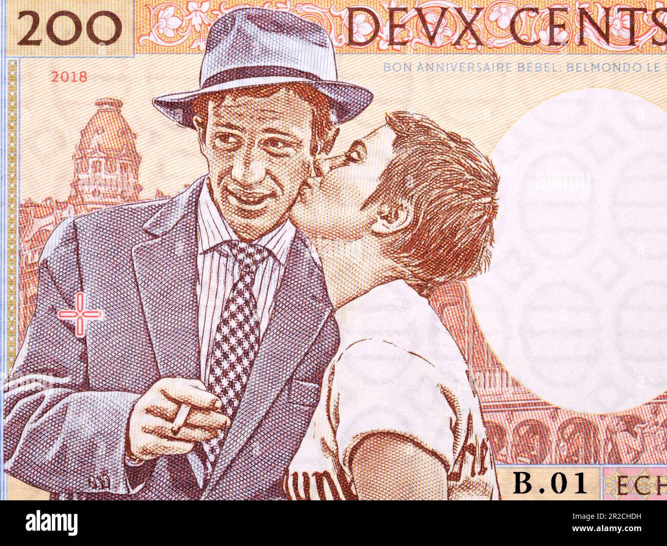 Jean-Paul Belmondo mit der Schauspielerin Jean Seberg von French Money Stockfoto