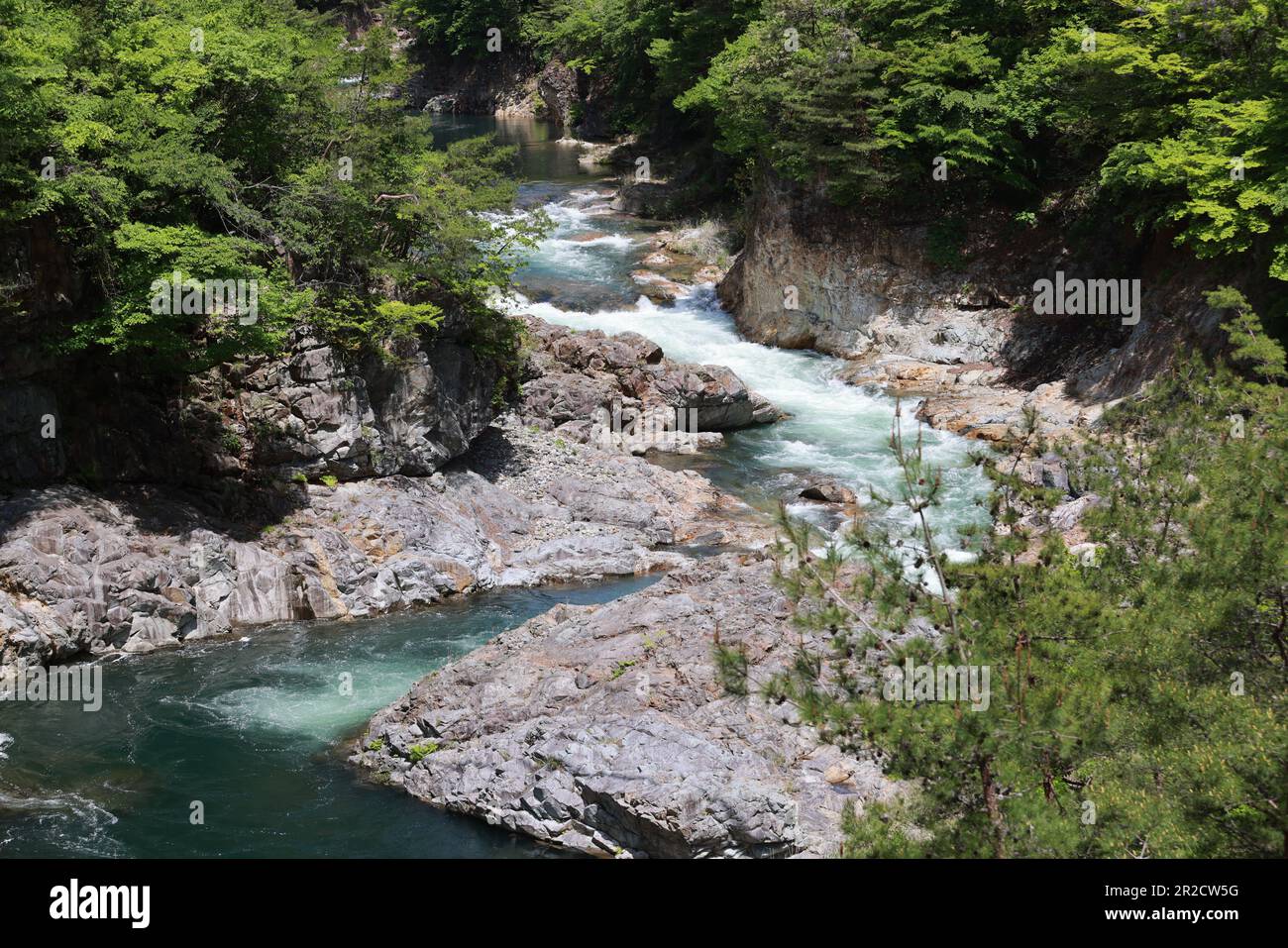 Ryuokyo, die Schlucht am oberen Kinugawa-Fluss in der Präfektur Tochigi, japan Stockfoto