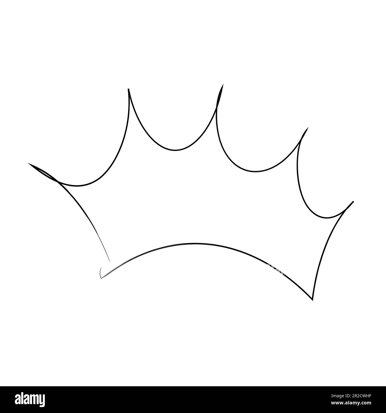 Königliche Krone, Königin oder Prinzessin diaden, Diadem, König im Kritzelstil, handgezeichnete Linie isoliert auf weißem Hintergrund. Vektordarstellung Stock Vektor