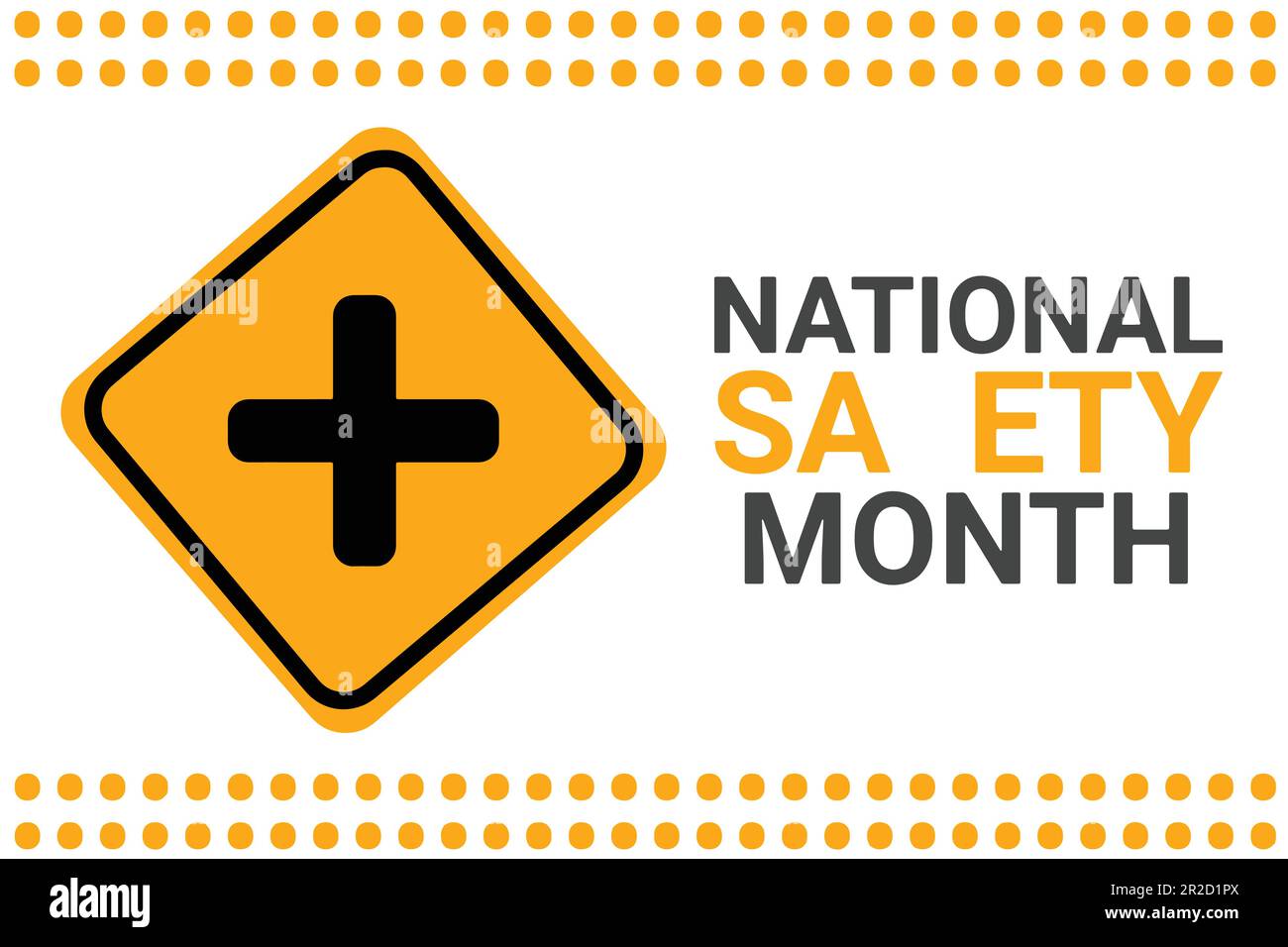 National Safety Month Vektordarstellung. Isoliert auf weißem Hintergrund. Geeignet für Grußkarten, Poster und Banner. Stock Vektor