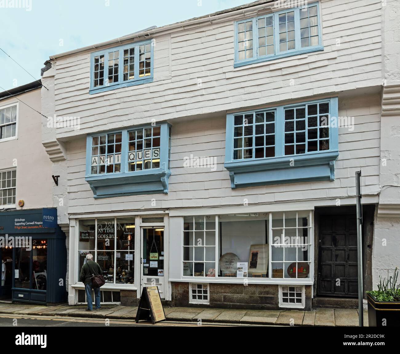 Laurence House Museum und wie die Zeiten in der High Street, Launceston Stockfoto