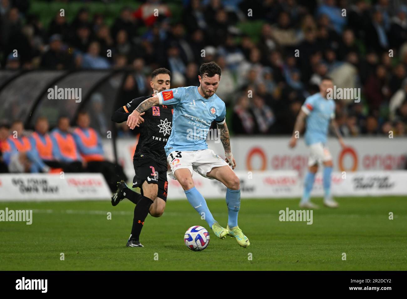 Melbourne, Australien. 19. Mai 2023, Isuzu UTE A-League Finals Series, Melbourne City gegen Sydney FC. Abbildung: Mittelfeldspieler von Melbourne City, Aiden O'Neill (13) im AAMI Park von Melbourne. Kredit: Karl Phillipson/Alamy Live News Stockfoto
