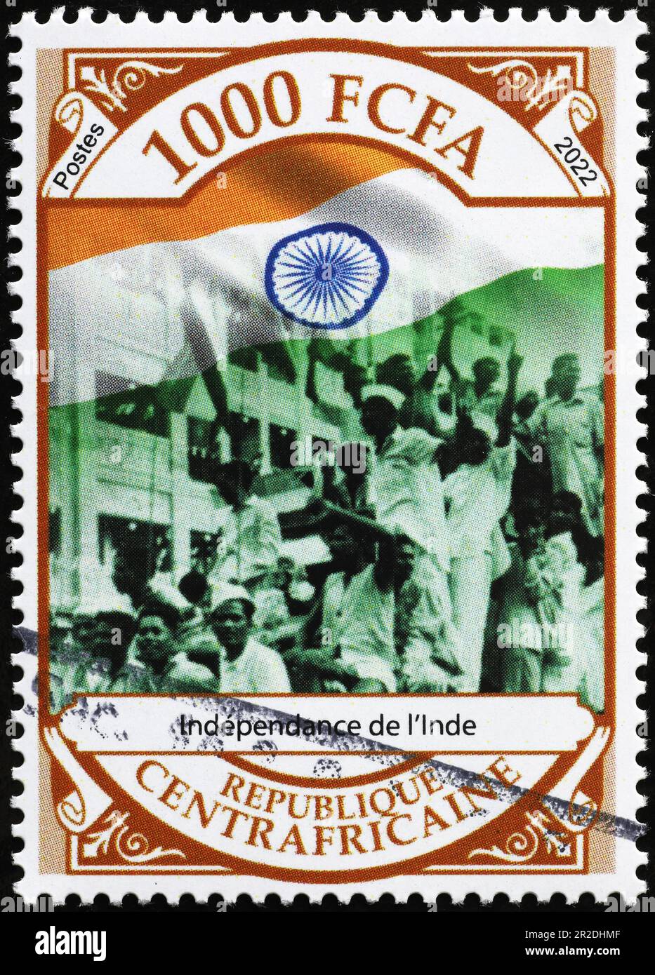 Die Unabhängigkeit Indiens wird auf Stempel gefeiert Stockfoto