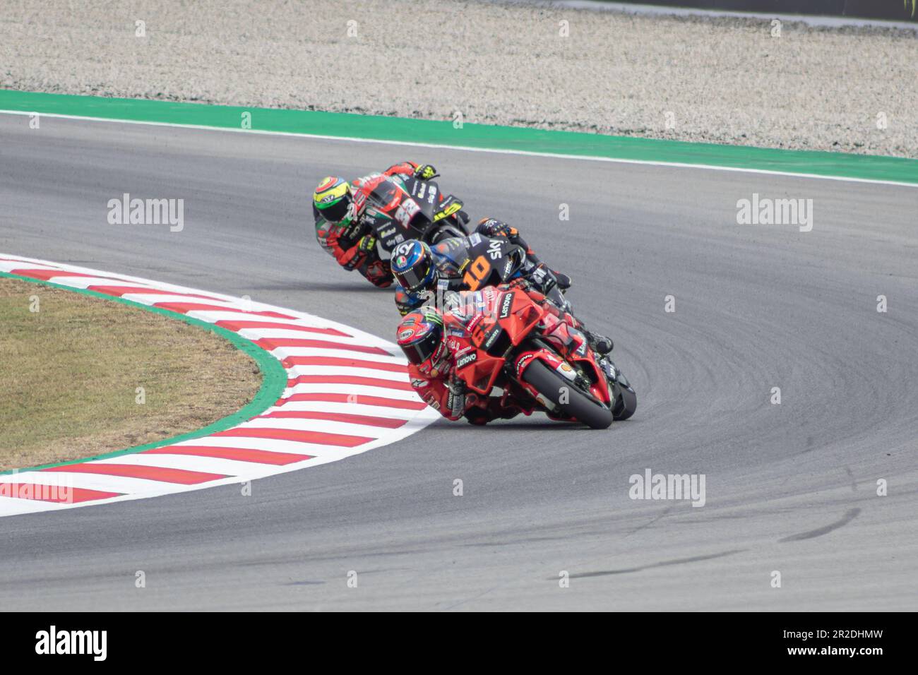 MONTMELLO, SPANIEN, 4. JUNI 2021: Francesco Bagnaia (Pecco) bei seiner #63 Ducati Desmosedici GP (Ducati Lenovo Team), MotoGP Weltmeisterschaft 2021 Stockfoto