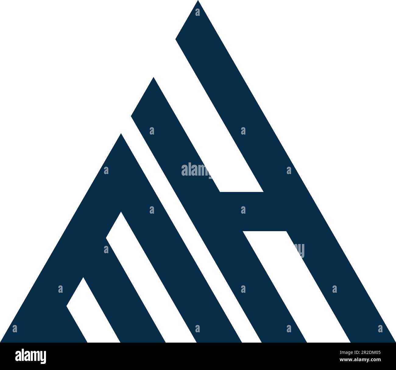 Design mit den Buchstaben „M“ und „H“ für die Marke „Tringle“. Stock Vektor