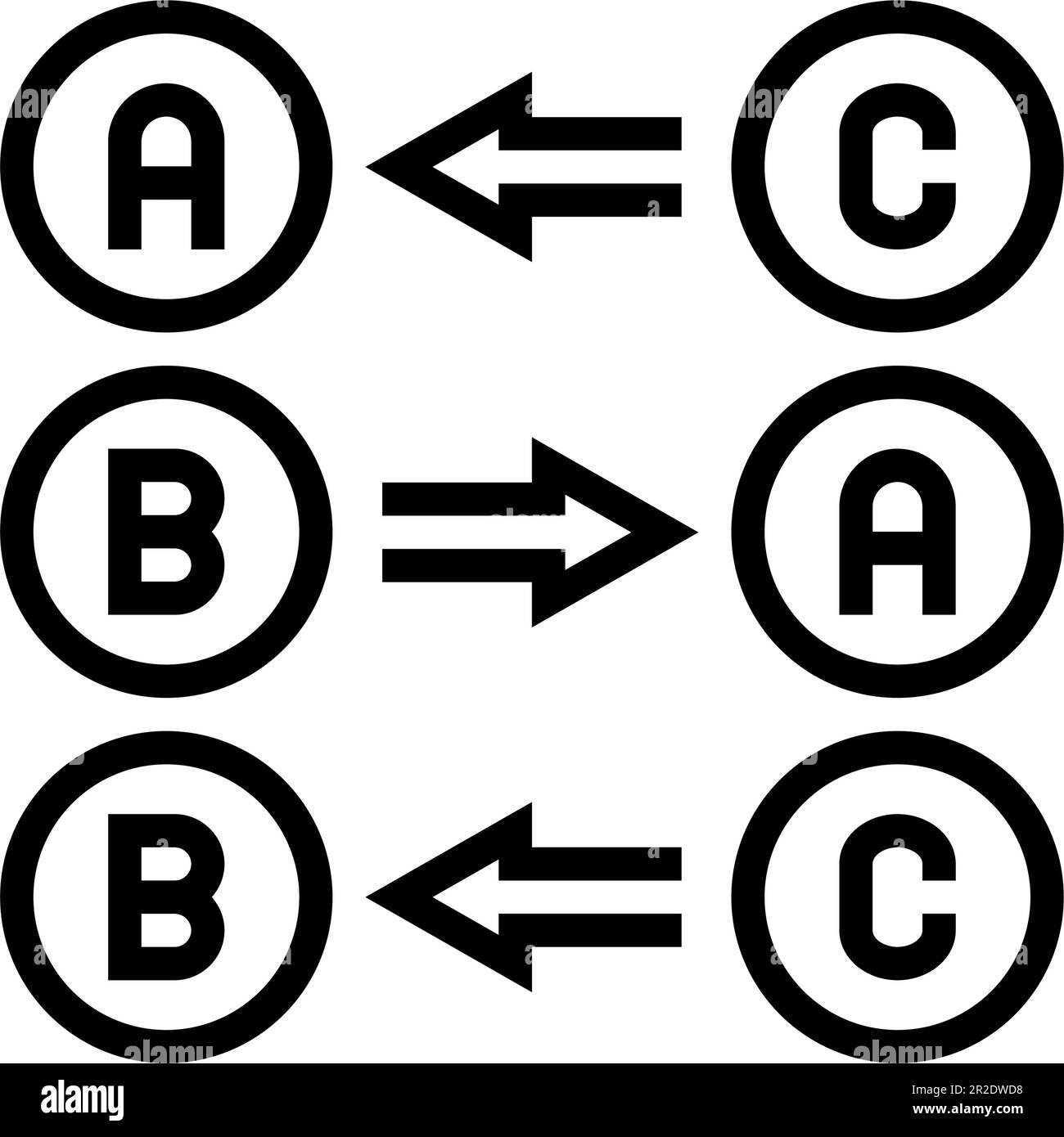 Logikmathematik Bildungs-Liniensymbol-Vektordarstellung Stock Vektor