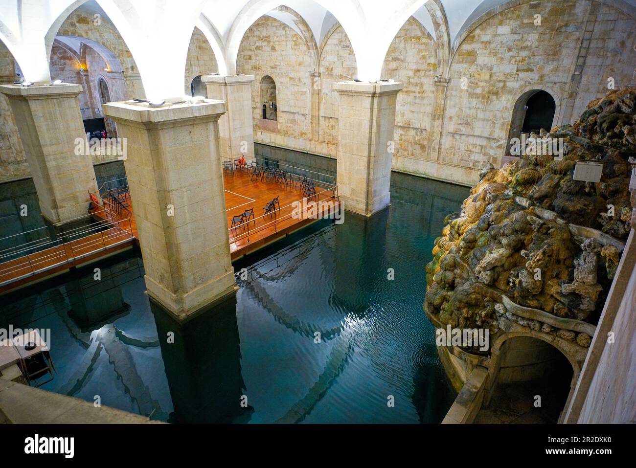Im Inneren des Wassermuseums und des Wassertanks in Amoreiras, Lissabon Stockfoto