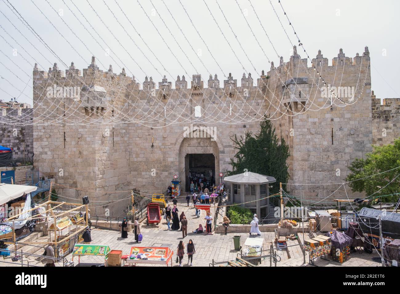 Jerusalem, Israel - 10. April, 2023 Damaskus-Tor Stockfoto