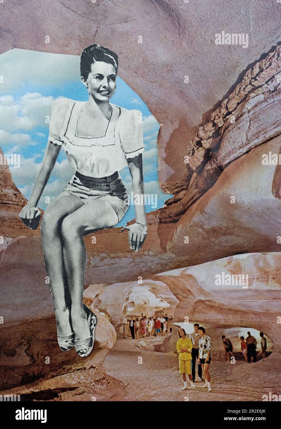 London, Großbritannien. 13. Mai 2023. Ein Foto einer handgeschnittenen Collage im surrealistischen Stil, hergestellt von Katie Collins. Kredit: Katie Collins/Alamy Live News Stockfoto