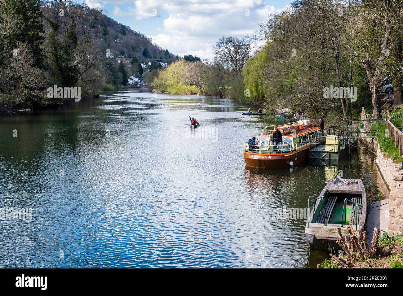 Symonds Yat River Wye, eine Seite England, die andere Wales Stockfoto