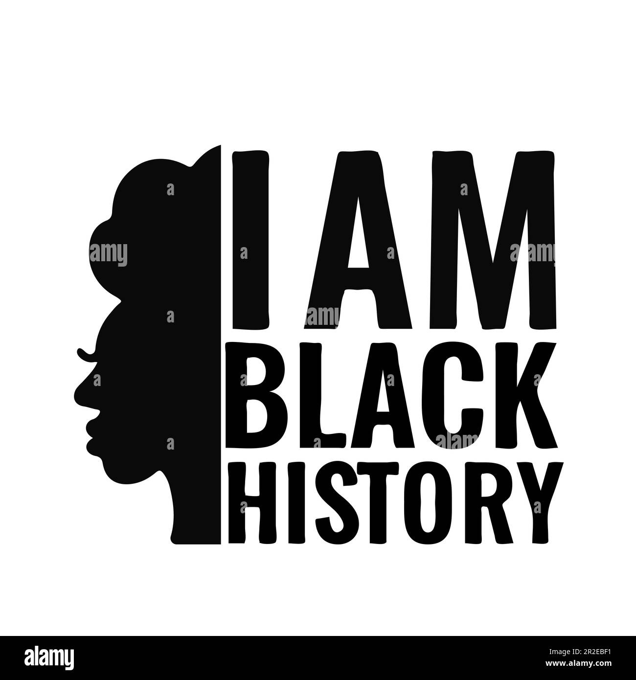Ich bin ein schwarzer Geschichtsschrieb mit einer afroamerikanischen Frau Silhouette. Vektorvorlage für Banner, Poster, Grußkarte, Postkarte, Hemd, Usw. Stock Vektor