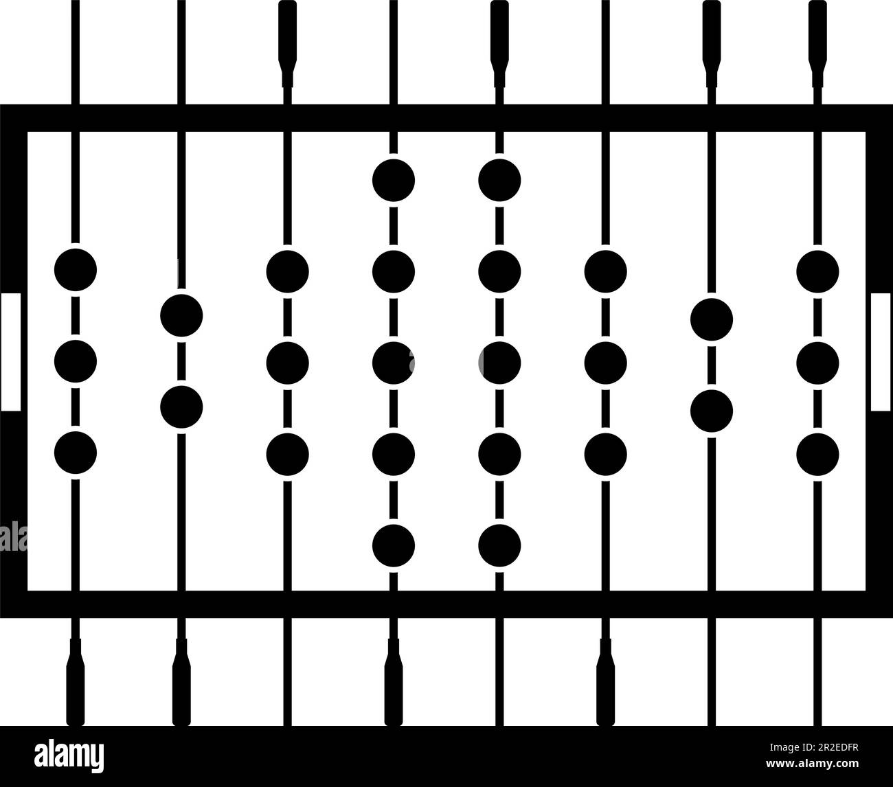 Fußball-Symbol. Ansicht der Tischplatte des Fußballs. Flacher Stil. Stockfoto