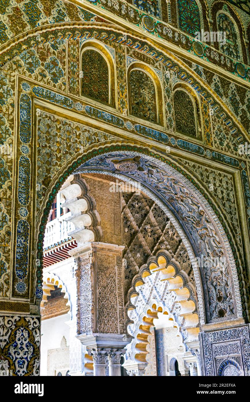Spanien, Sevilla, El Real Alcazar de Sevilla, Mudejar Stockfoto