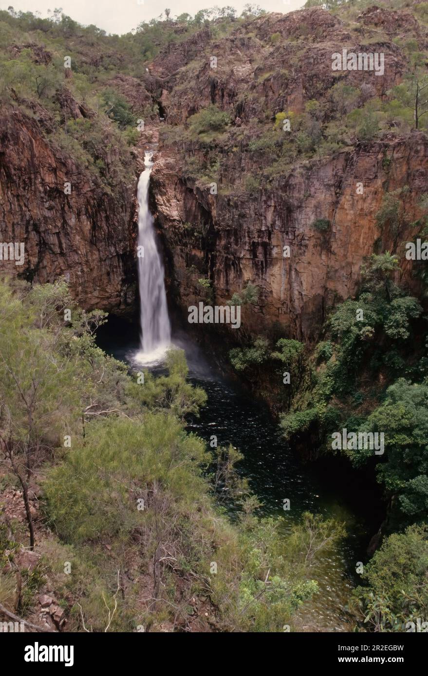 Die Tolmer Falls sind ein Wasserfall am Tolmer Creek, der sich im Litchfield-Nationalpark im Northern Territory von Australien befindet. Stockfoto