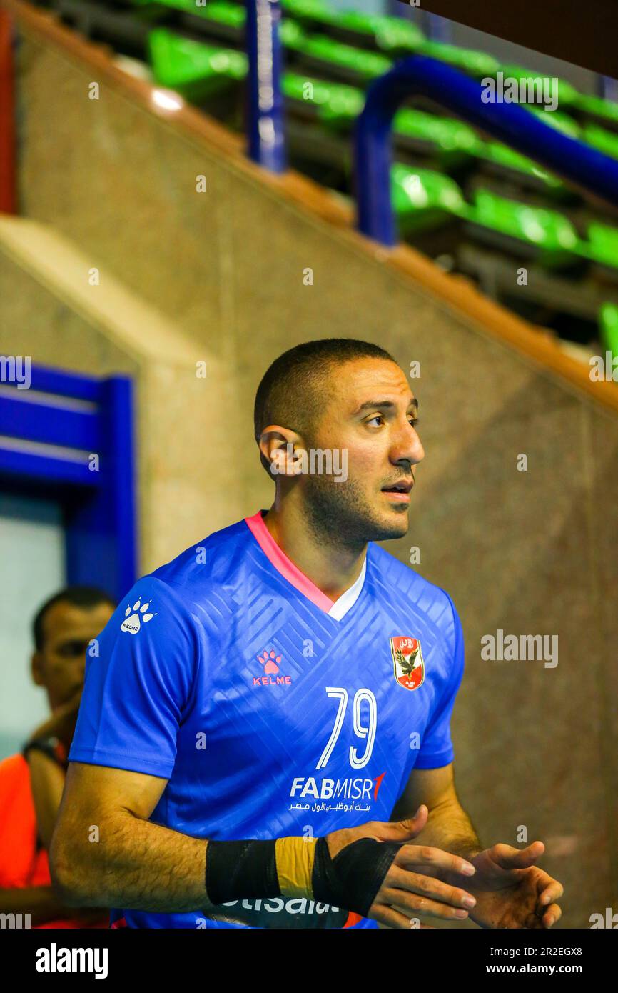 Das 2023. Spiel des afrikanischen Handballverbands der Männer zwischen Al Ahly und JSK, Kinshasa in Kairo, Ägypten. Stockfoto