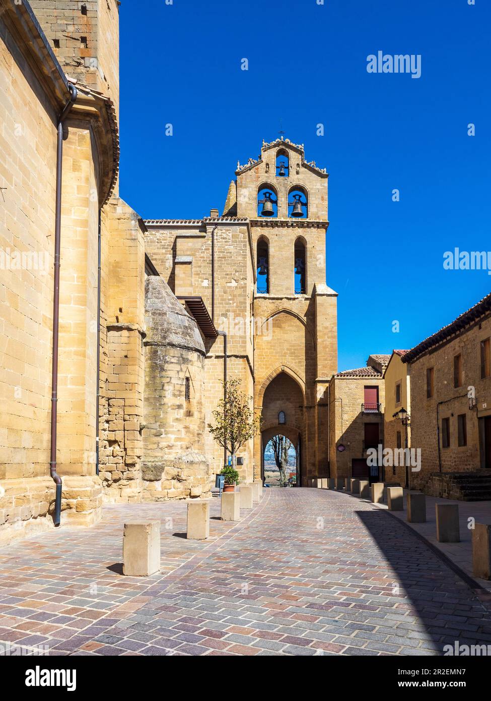 Mittelalterliche Fassaden in der Stadt LaGuardia in La Rioja, Spanien Stockfoto
