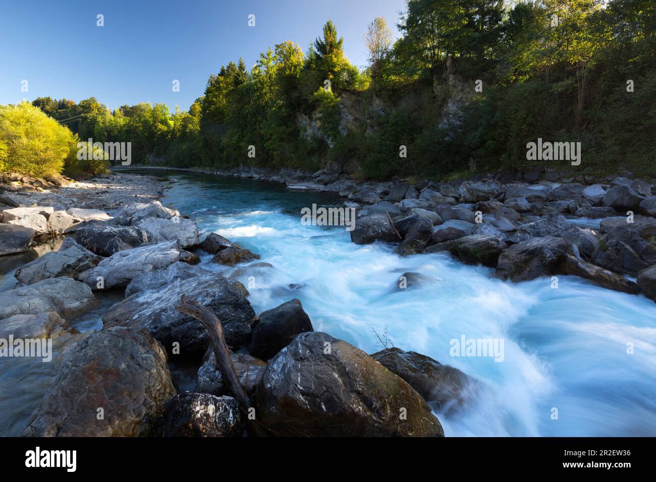 Iller, in der Nähe von Oberstdorf, Allgäu, Bayern, Deutschland Stockfoto