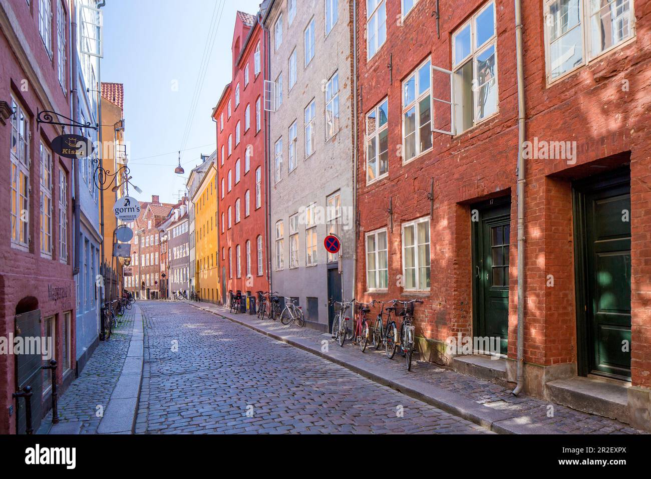 Straße im Zentrum von Kopenhagen, Neuseeland, Dänemark Stockfoto