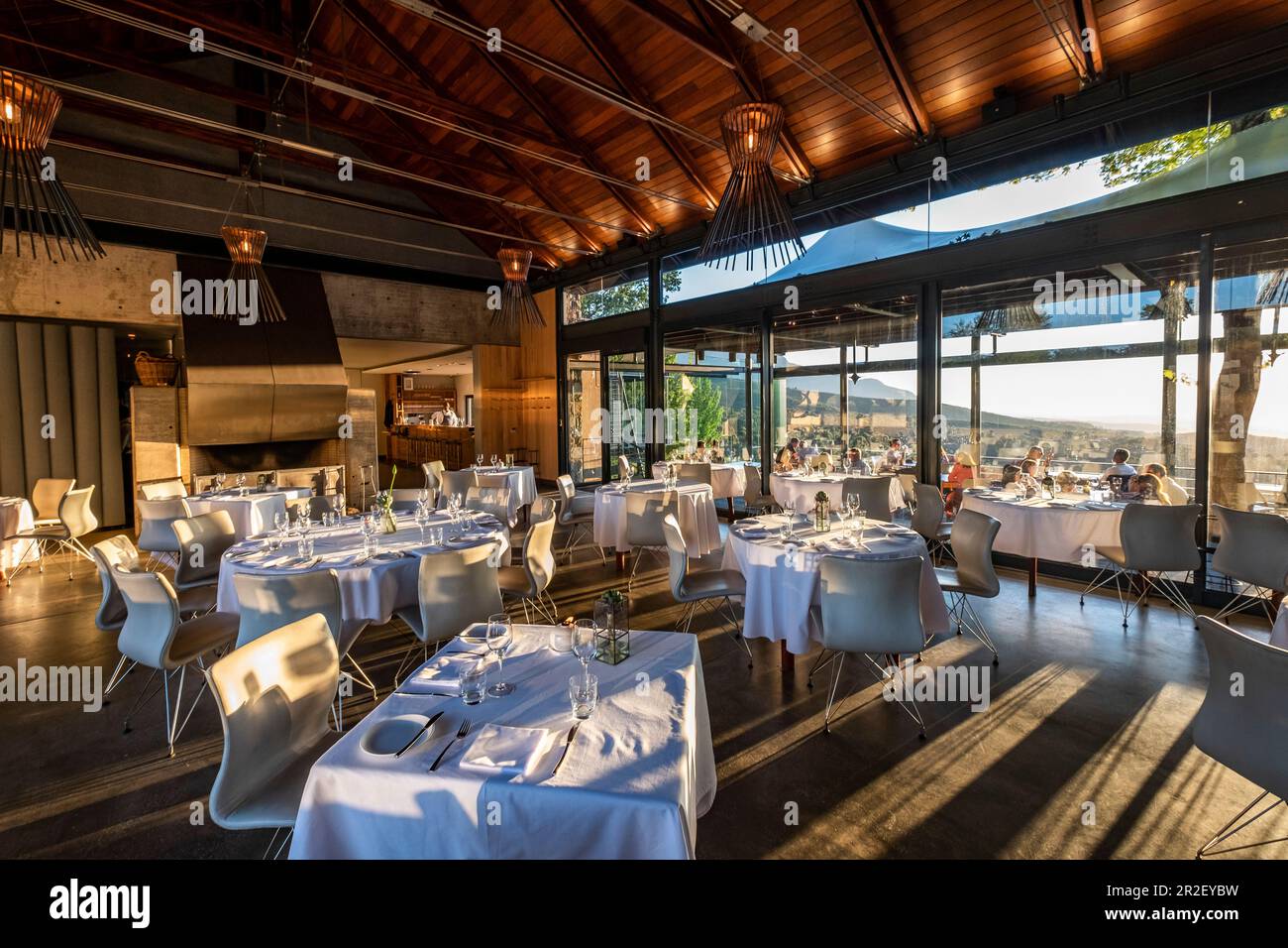 Tokara Wine Estate Restaurant, Stellenbosch, Cape Winelands, Südafrika, Afrika Stockfoto