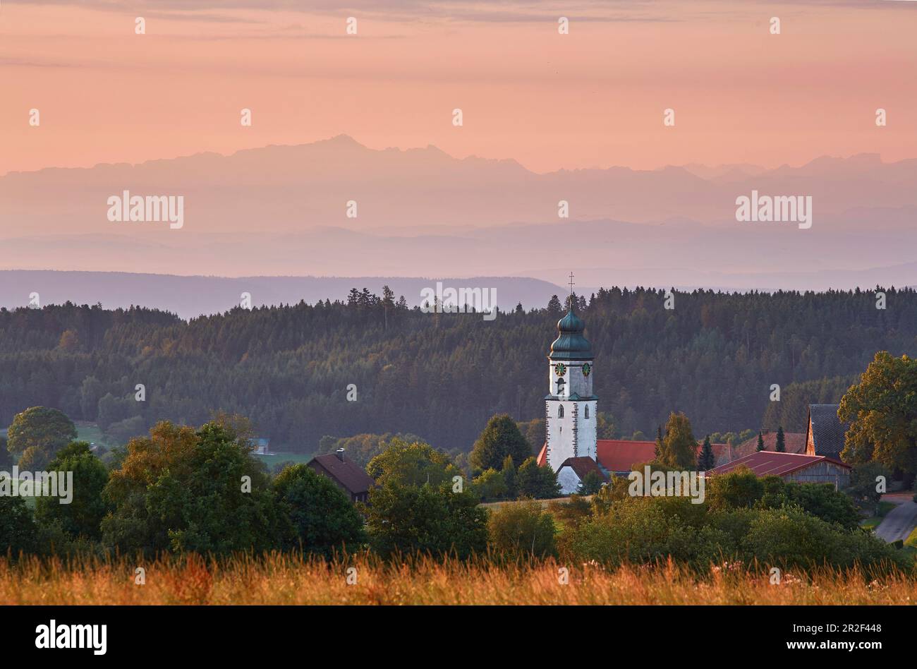 Sonnenaufgang in Grafenhausen mit S? NTIS, Sommer, südlicher Schwarzwald, Schwarzwald, Baden-W? Rttemberg, Deutschland, Europa Stockfoto