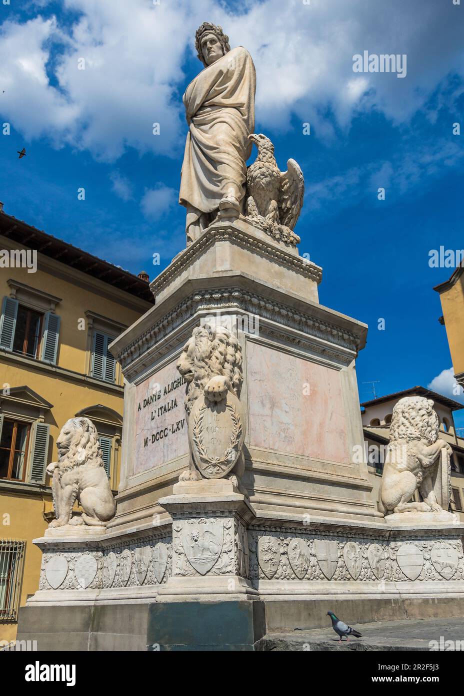 Statue des berühmten Schriftstellers Dante Aligheri in Florenz, Italien Stockfoto