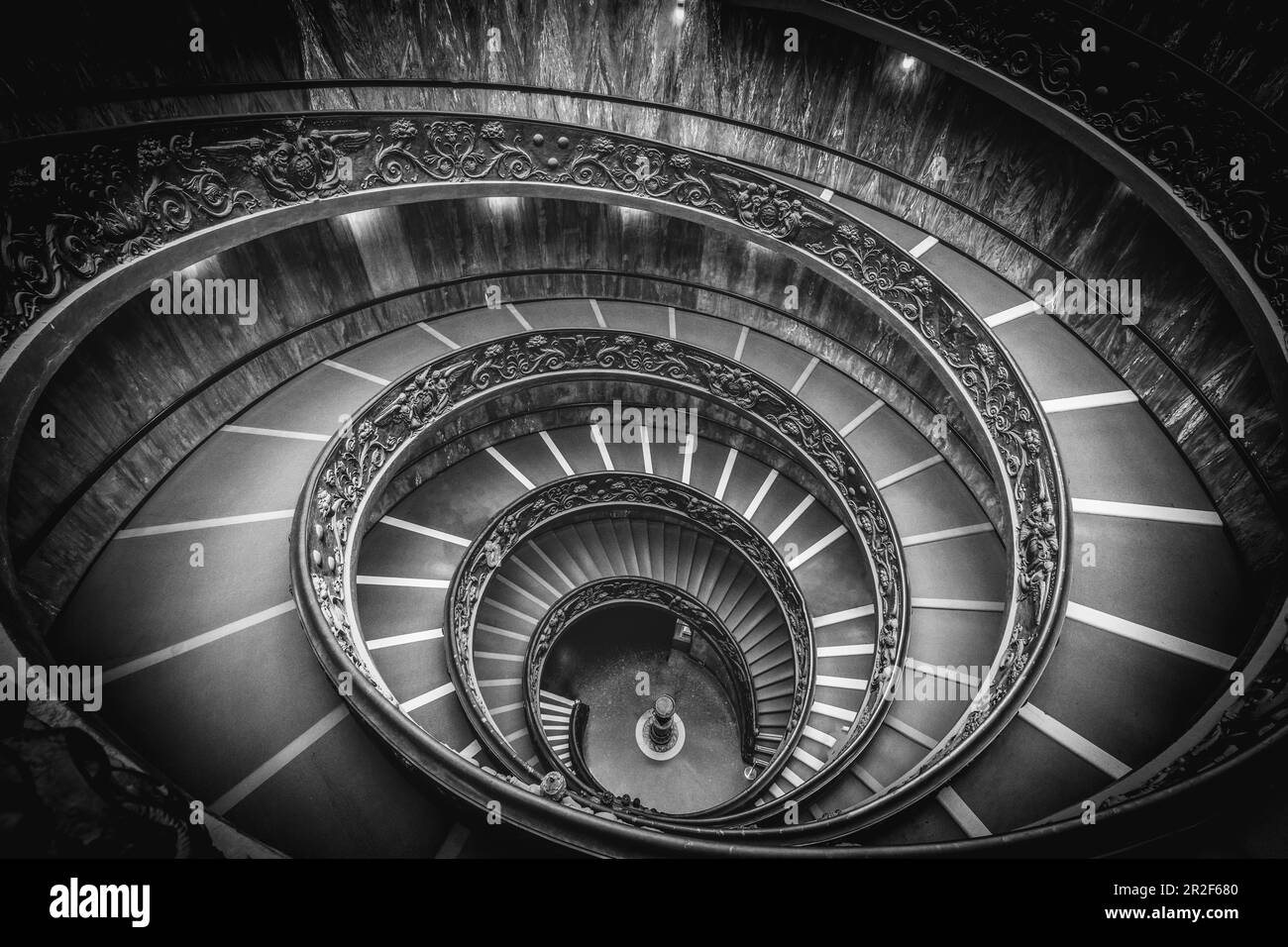 Die Bramante-Treppe in den Vatikanischen Museen in Rom, Italien Stockfoto