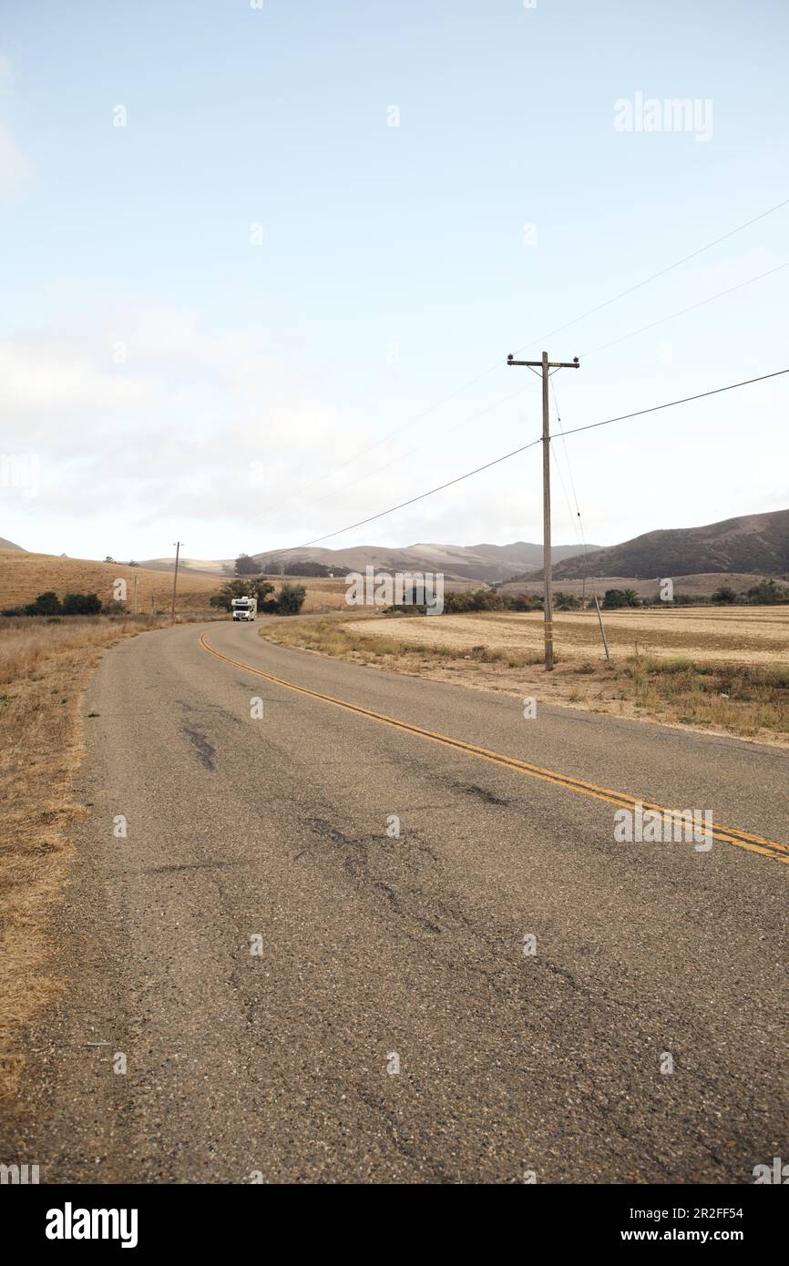 Fahrt mit dem Wohnmobil nach Jalama Beach, Kalifornien, USA. Stockfoto