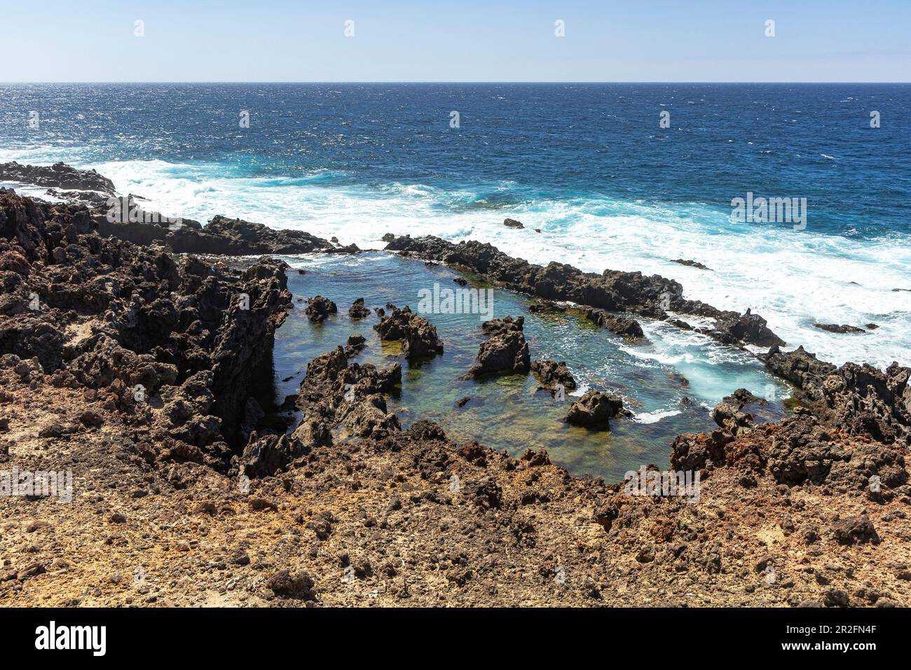 Meerwasserbecken in „Buenavista del Norte“, nordwestlich von Teneriffa, Spanien Stockfoto