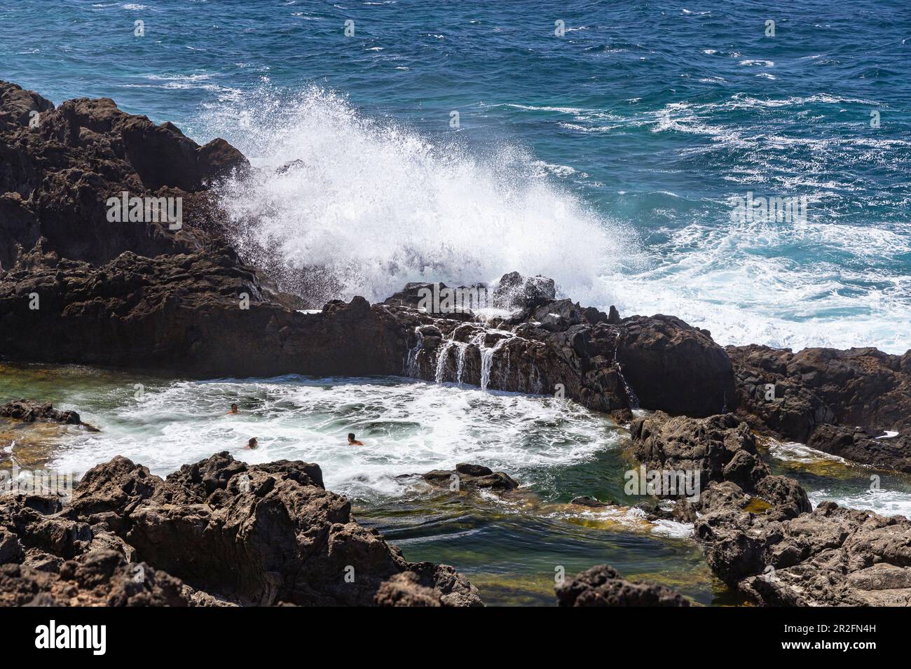Meerwasserbecken in „Buenavista del Norte“, nordwestlich von Teneriffa, Spanien Stockfoto