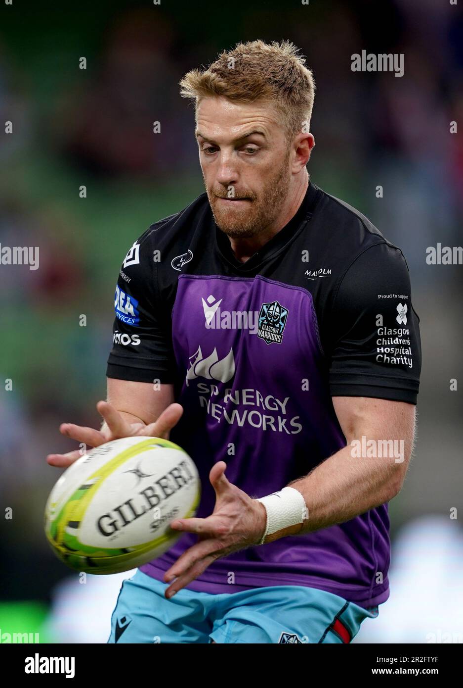 Kyle Steyn der Glasgow Warriors vor dem ECPR Challenge Cup-Finale im Aviva Stadium in Dublin, Irland. Foto: Freitag, 19. Mai 2023. Stockfoto