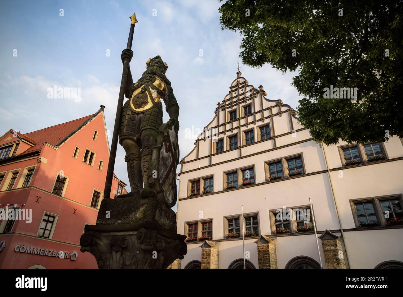 Wenzelspringbrunnen auf dem Marktplatz von Naumburg an der Saale, Sachsen-Anhalt, Deutschland, Europa Stockfoto