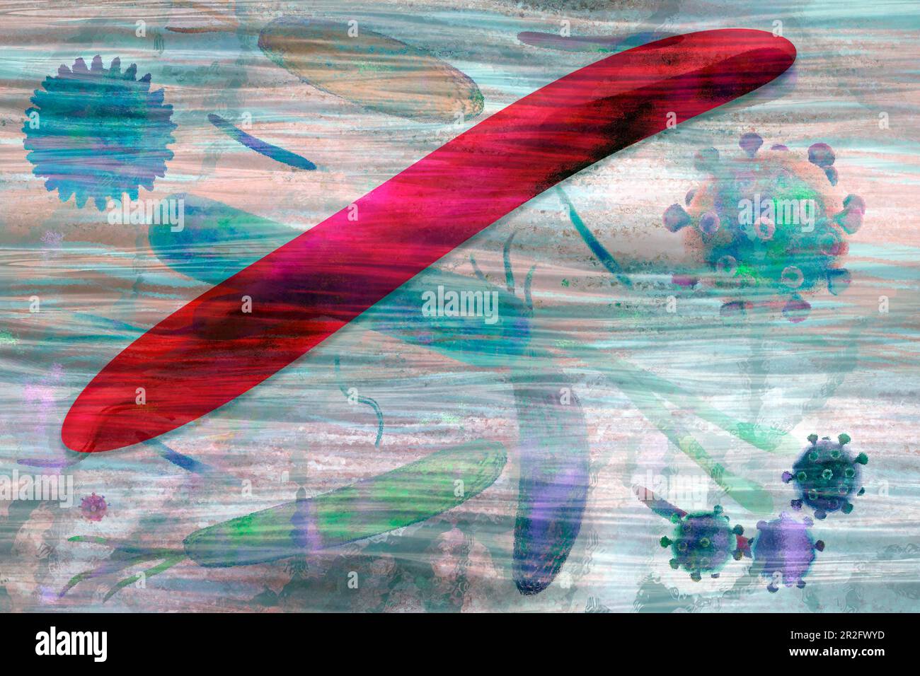 Die Darstellung von Mikroorganismen kann in einzellige und multizelluläre Organismen unterteilt werden Stockfoto