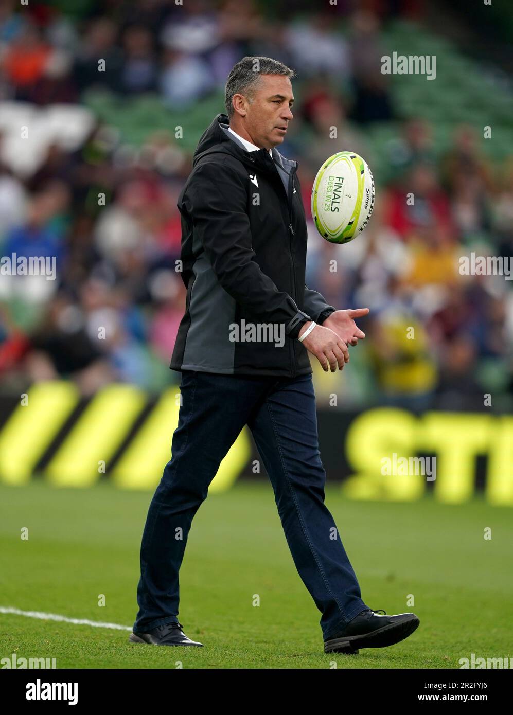 Glasgow Warriors Head Coach Franco Smith vor dem ECPR Challenge Cup-Finale im Aviva Stadium in Dublin, Irland. Foto: Freitag, 19. Mai 2023. Stockfoto