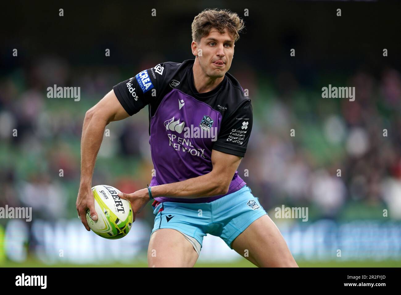 Domingo Miotti der Glasgow Warriors vor dem ECPR Challenge Cup-Finale im Aviva-Stadion in Dublin, Irland. Foto: Freitag, 19. Mai 2023. Stockfoto