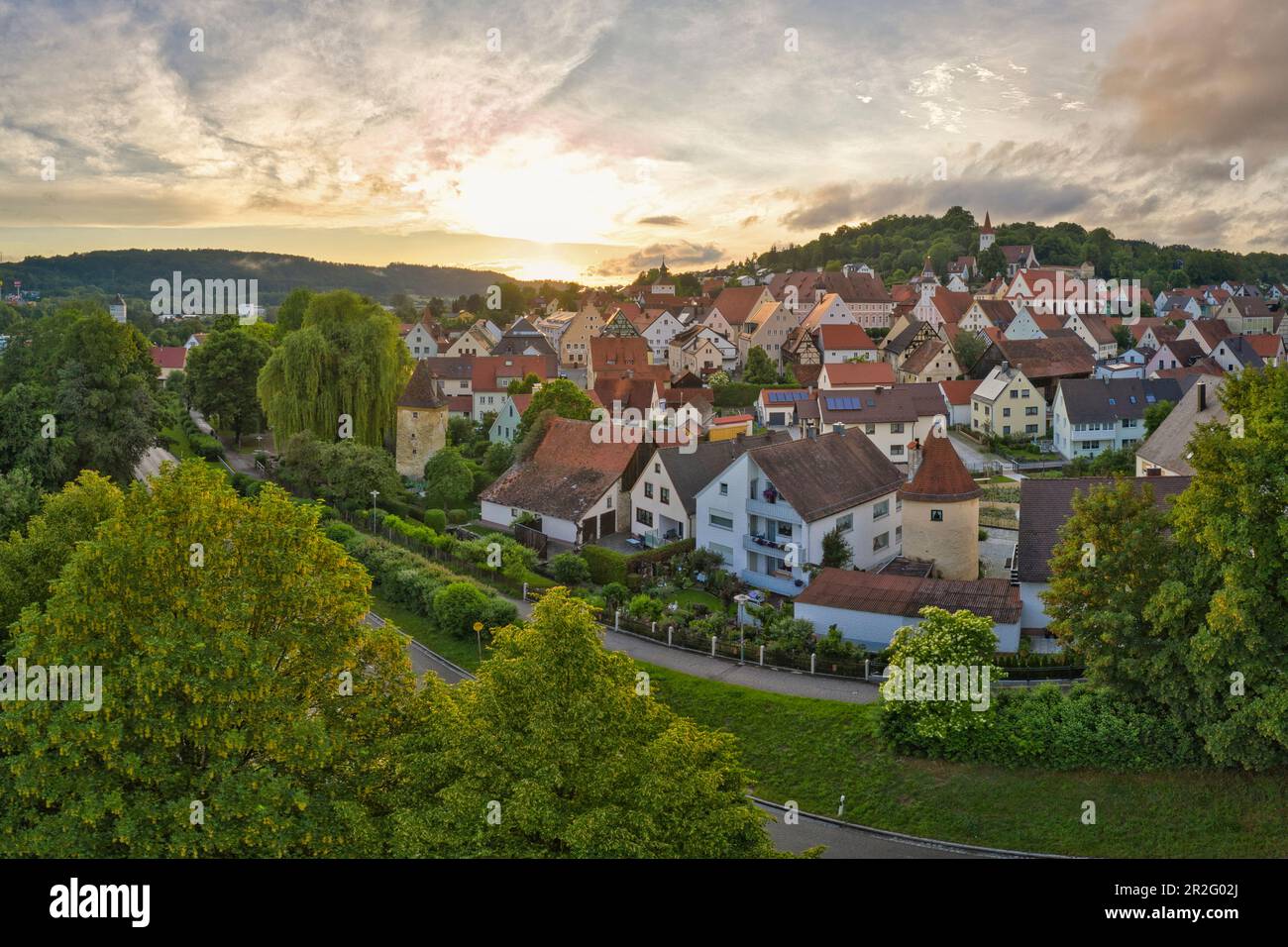 Aus der Vogelperspektive: Greding, Roth, Mittelfrankreich, Franken, Bayern, Deutschland, Europa Stockfoto