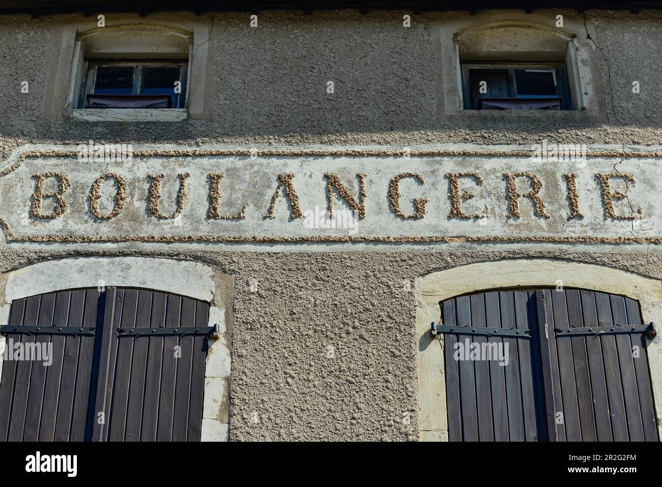 Alte Boulangerie an der Fassade eines Hauses in Liverdun an der Mosel, Frankreich Stockfoto