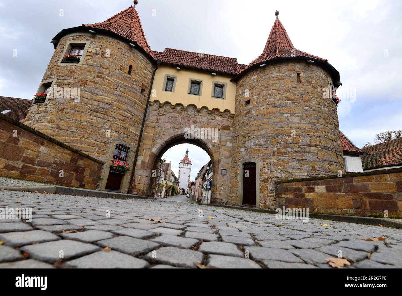 Pförtnerhaus in Prichsenstadt am Steigerwald, Niederfrankreich, Bayern, Deutschland Stockfoto